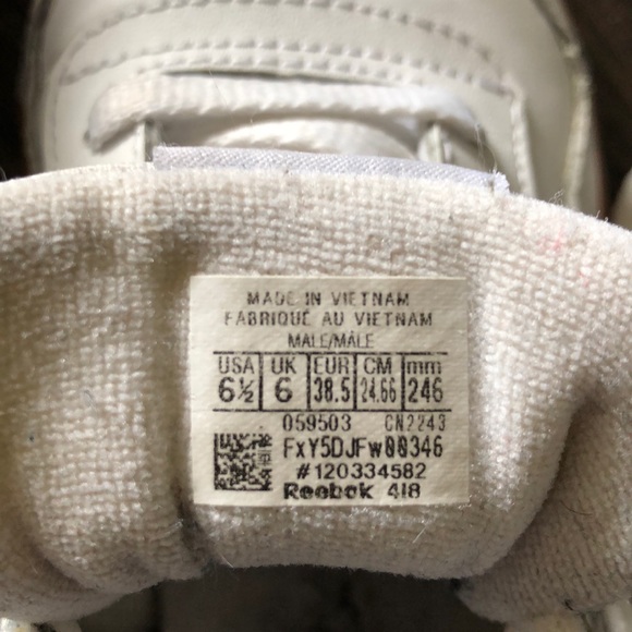 SOLD White Reebok Classics with Gum Sole - Picture 2 of 7